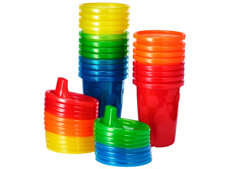 The First Years Kit de Copos com Tampa Coloridos Take and Toss (20 Peças)